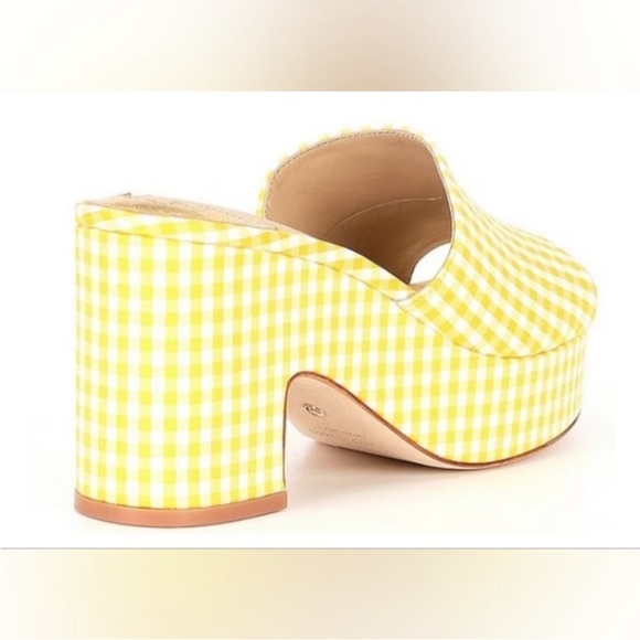 🌼Antonio Melani x Jennifer Sumko The Cove Yellow Gingham Open Platform SZ 8.5 - Picture 3 of 16